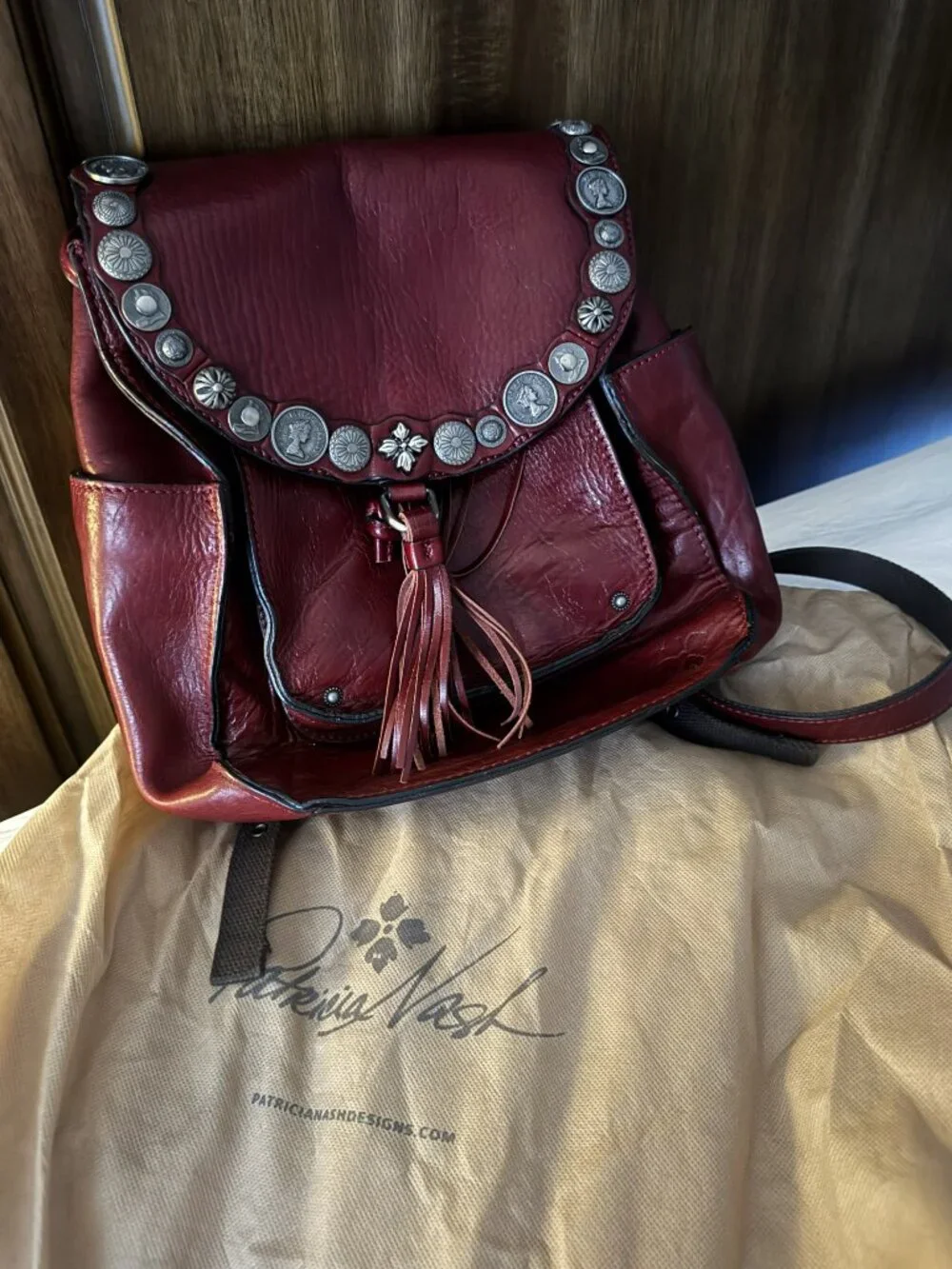 Patricia Nash Renaissance Coin Jovanna Backpack Burgundy